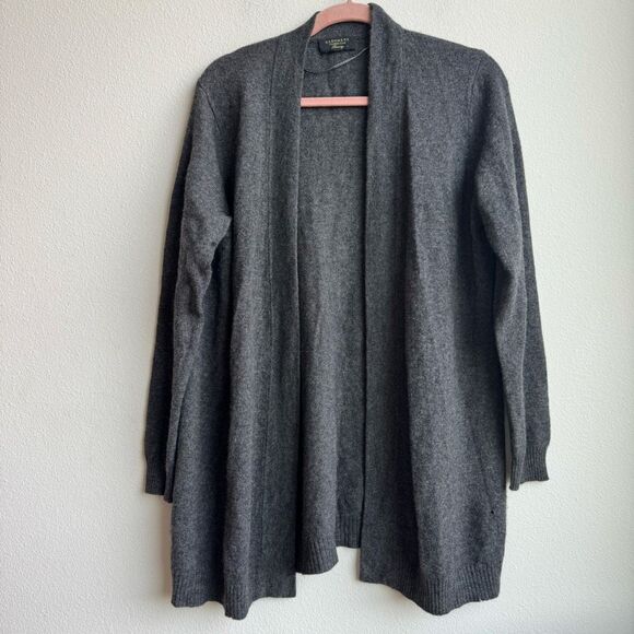 Charter Club 100% Cashmere Gray Open Front Cardigan Duster Size 1X - Picture 1 of 10